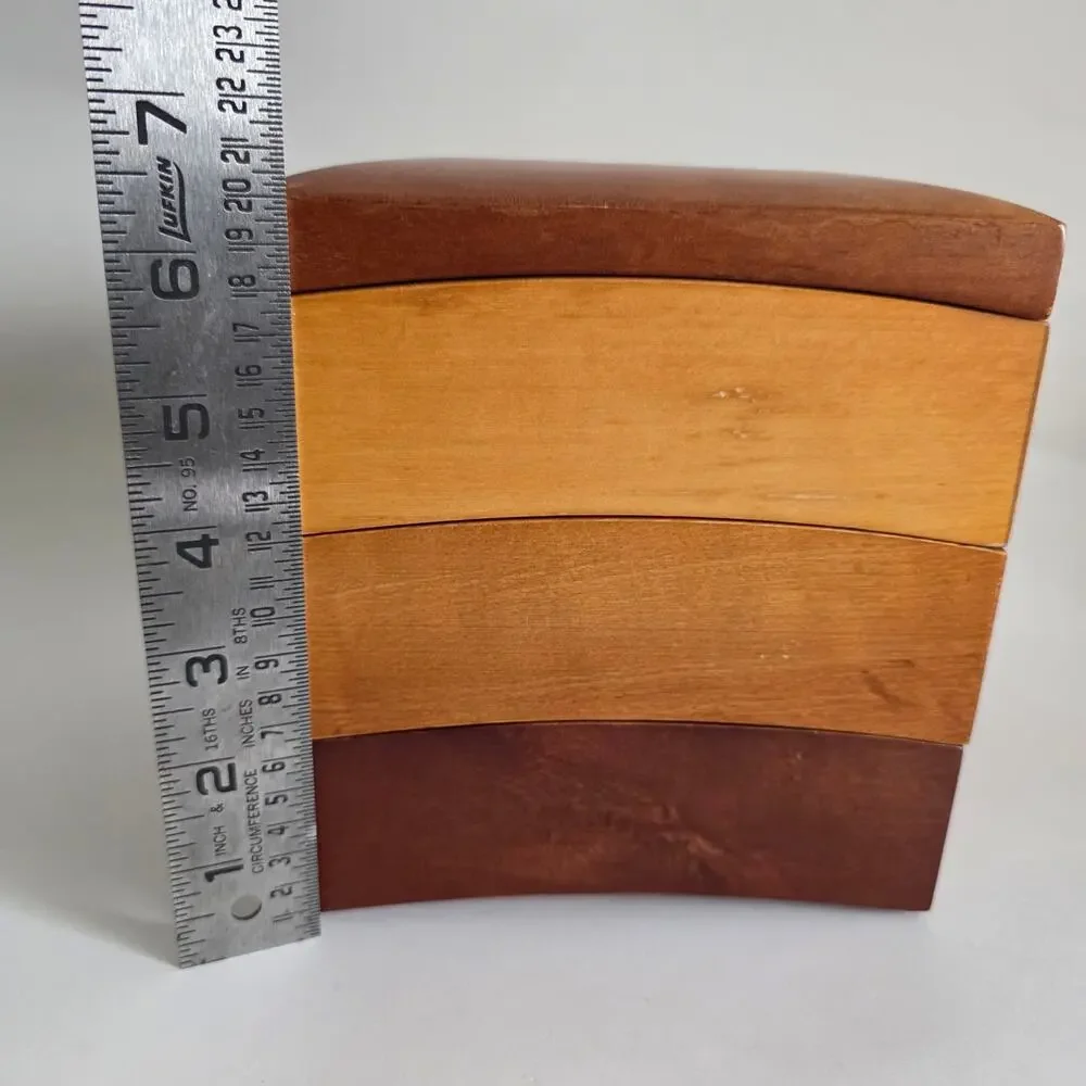Hold Everything Wooden Valet Jewelry Box Organizer Removable Tray Brown